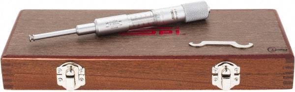 SPI - 1.6 to 26.5mm Inside Range, 0 to 25mm Outside Range, Mechanical Groove Micrometer - 0.01mm Graduation, 0.0100 Accuracy, 0.26" Measuring Disc Diam, 0.03" Disc Edge Thickness - Americas Industrial Supply