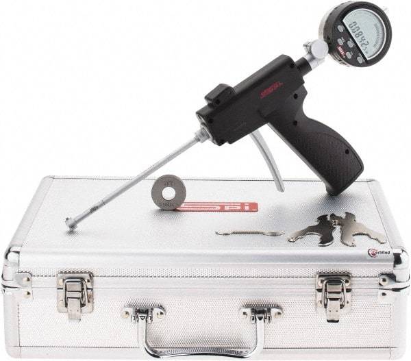 SPI - 0.425 to 1/2", 2" Deep, Pistol Grip Electronic Bore Gage - Up to 0.00016" Accuracy, 0.0001" Resolution, Includes Indicator - Americas Industrial Supply
