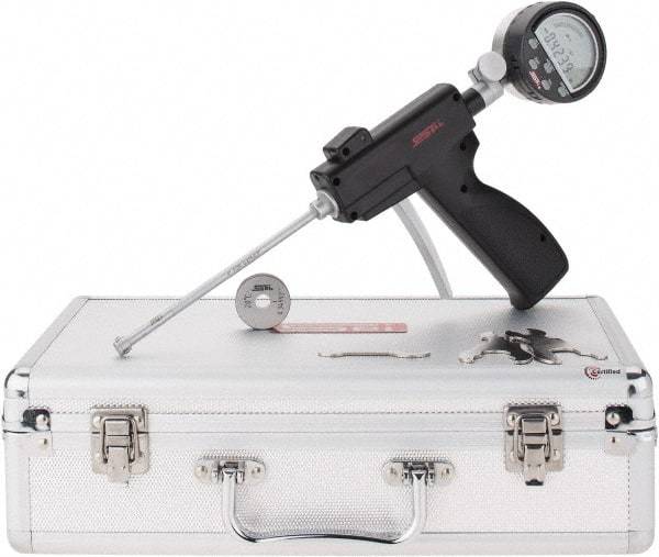 SPI - 0.35 to 0.425", 2" Deep, Pistol Grip Electronic Bore Gage - Up to 0.00016" Accuracy, 0.0001" Resolution, Includes Indicator - Americas Industrial Supply