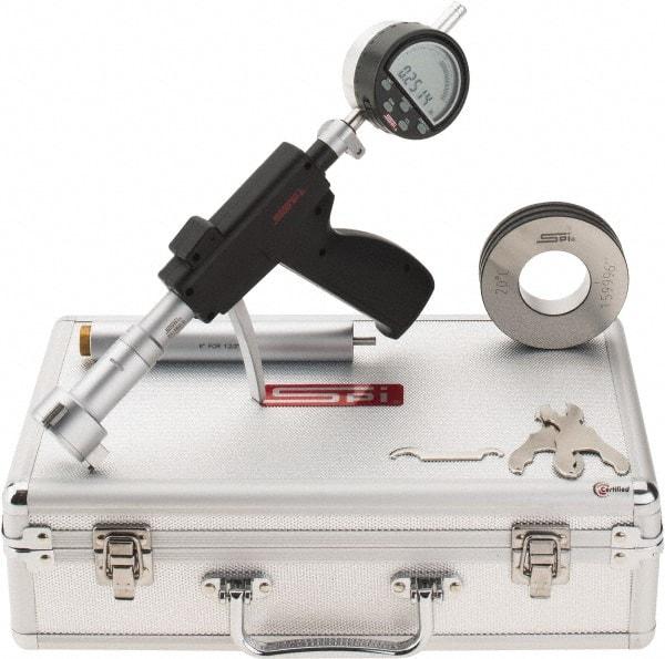 SPI - 1.6 to 2", 3.88" Deep, Pistol Grip Electronic Bore Gage - Up to 0.0002" Accuracy, 0.0001" Resolution, Includes Indicator - Americas Industrial Supply