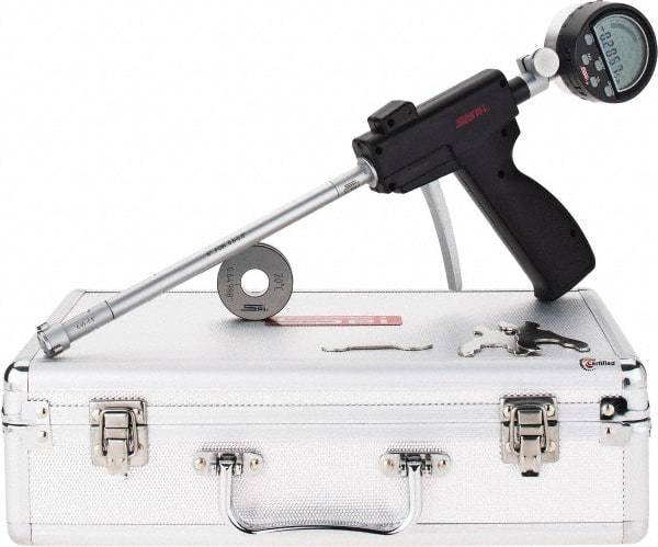 SPI - 0.65 to 0.8", 2.6" Deep, Pistol Grip Electronic Bore Gage - Up to 0.00016" Accuracy, 0.0001" Resolution, Includes Indicator - Americas Industrial Supply