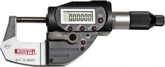 SPI - 0 to 1" Range, 0.00005" Resolution, IP65 Electronic Outside Micrometer - 0.00015" Accuracy, CR2032 Battery - Americas Industrial Supply