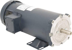 Leeson - 1-1/2 Max hp, 2,500 Max RPM, DC Electric AC DC Motor - 230 V Input, S56C Frame, C-Face with Base Mount, TEFC Enclosure - Americas Industrial Supply