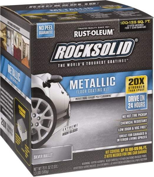 Rust-Oleum - 70 oz Gloss Silver Floor Coating - Low Odor - Americas Industrial Supply