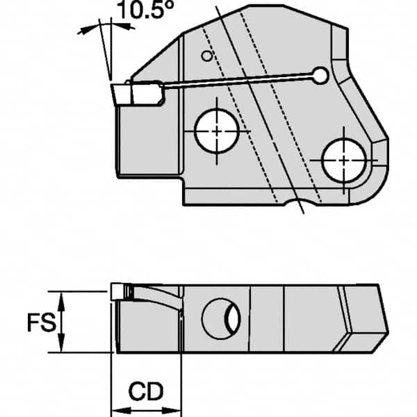 Kennametal - Left Hand Cut Indexable Grooving Cartridge - EG0400M04P04 Insert Style - Americas Industrial Supply