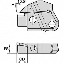 Kennametal - Left Hand Cut Indexable Grooving Cartridge - EG0400M04P04 Insert Style - Americas Industrial Supply