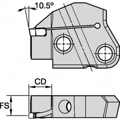 Kennametal - Right Hand Cut Indexable Grooving Cartridge - EG0500M05P04 Insert Style - Americas Industrial Supply