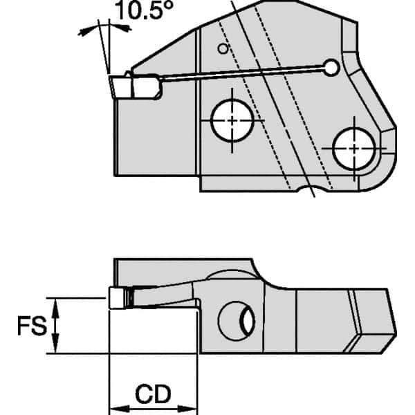 Kennametal - Left Hand Cut Indexable Grooving Cartridge - EG0500M05P04 Insert Style - Americas Industrial Supply
