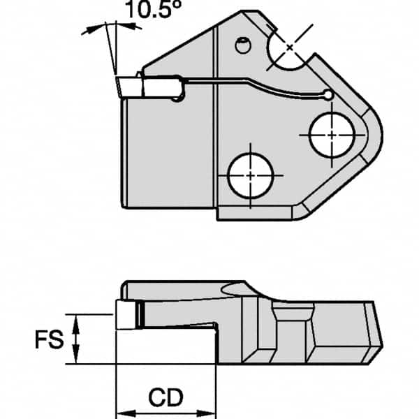 Kennametal - Left Hand Cut Indexable Grooving Cartridge - EG0800M08P08 Insert Style - Americas Industrial Supply