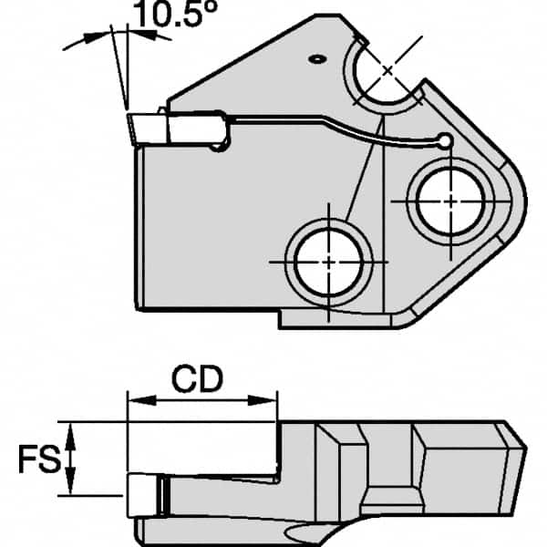 Kennametal - Right Hand Cut Indexable Grooving Cartridge - EG0800M08P08 Insert Style - Americas Industrial Supply