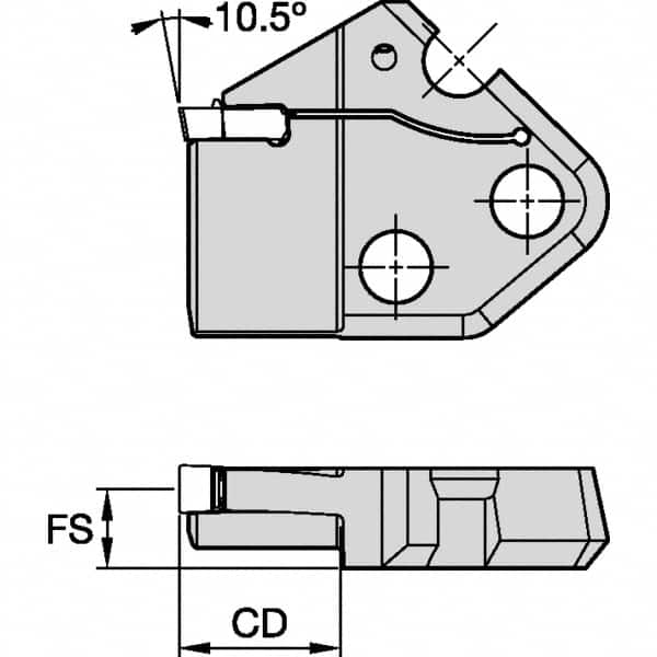 Kennametal - Left Hand Cut Indexable Grooving Cartridge - EG0800M08P08 Insert Style - Americas Industrial Supply