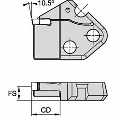 Kennametal - Left Hand Cut Indexable Grooving Cartridge - EG0600M06P04 Insert Style - Americas Industrial Supply