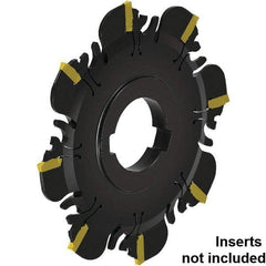 Kennametal - Arbor Connection, 0.047" Cutting Width, 3/8" Depth of Cut, 2-1/2" Cutter Diam, 15.9mm Hole Diam, 6 Tooth Indexable Slotting Cutter - 15.9mm Shank Diam, FDA Toolholder, XCP12... Insert, Neutral Cutting Direction - Americas Industrial Supply