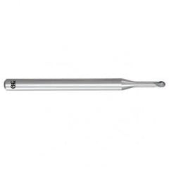 1mm Dia. - 45mm OAL - Solid Carbide - Ball End HP End Mill-2 FL - Americas Industrial Supply