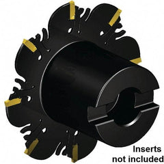 Kennametal - Shell Mount Connection, 1/16" Cutting Width, 24.7mm Depth of Cut, 100mm Cutter Diam, 22mm Hole Diam, 8 Tooth Indexable Slotting Cutter - 22mm Shank Diam, FDA Toolholder, XCP16... Insert, Right Hand Cutting Direction - Americas Industrial Supply