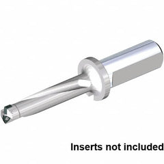 Kennametal - 102mm Max Drill Depth, 4xD, 25.5mm Diam, Indexable Insert Drill - 2 Inserts, 25mm Shank Diam, Straight Shank - Americas Industrial Supply