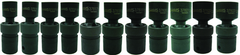 11 Piece - 1/2" Drive - Universal 6 Point Impact Socket Set on Clip Rail Metric - Americas Industrial Supply