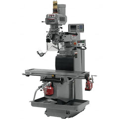 Jet - 54" Table Width x 12" Table Length, Electronic Variable Speed Control, 3 Phase Knee Milling Machine - R8 Spindle Taper, 5 hp - Americas Industrial Supply