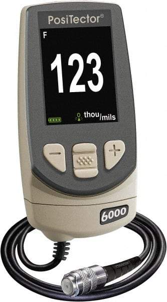 Made in USA - 0 to 250 mil Color LCD Coating Thickness Gage - For Use with PosTector 200, 6000, DPM, SPG & UTG Probes - Americas Industrial Supply