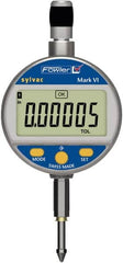 Fowler - 0 to 12.5mm Range, 0.00005" Graduation, Electronic Drop Indicator - Center Lug Back, Accurate to 0.00012", Inch & Metric System, LCD Display - Americas Industrial Supply