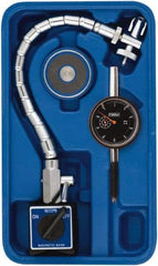 Fowler - 0.001" Graduation, 1" Max Meas, 0-100 Dial Reading, Dial Indicator & Base Kit - 2-1/2" Base Length x 2-1/8" Base Width x 2" Base Height, 2-1/4" Dial Diam - Americas Industrial Supply