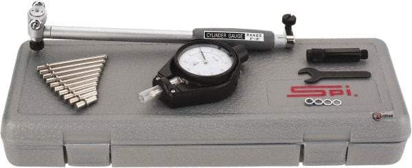 SPI - 11 Anvil, 2 to 6" Dial Bore Gage - 0.0005" Graduation, 6" Gage Depth, Accurate to 0.00065", Carbide Ball - Americas Industrial Supply