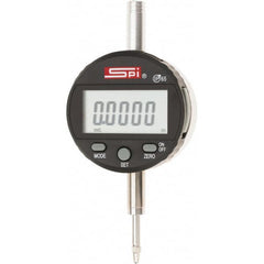 SPI - 0 to 1/2" Range, 0.0005" Graduation, Electronic Drop Indicator - Flat & Lug Back, Accurate to 0.0008", Inch & Metric System, Digital Display - Americas Industrial Supply