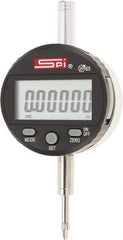 SPI - 0 to 1/2" Range, 0.00005" Graduation, Electronic Drop Indicator - Flat & Lug Back, Accurate to 0.00016", Inch & Metric System, Digital Display - Americas Industrial Supply