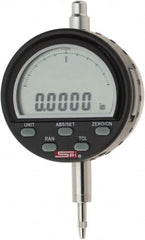 SPI - 0 to 1/4" Range, 0.0001" Graduation, Electronic Drop Indicator - Flat & Lug Back, Accurate to 0.0003", Inch & Metric System, Digital Display - Americas Industrial Supply
