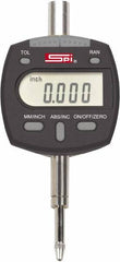 SPI - 0 to 2" Range, 0.00005" Graduation, Electronic Drop Indicator - Flat & Lug Back, Accurate to 0.00025", Inch & Metric System, Digital Display - Americas Industrial Supply