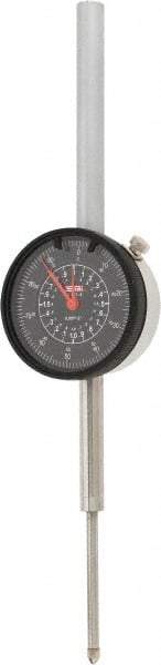 SPI - 2" Range, 0-100 Dial Reading, 0.001" Graduation Dial Drop Indicator - 2.2" Dial, 0.1" Range per Revolution, 0.004" Accuracy, Revolution Counter, Includes NIST Traceability Certification - Americas Industrial Supply