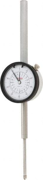 SPI - 2" Range, 0-100 Dial Reading, 0.001" Graduation Dial Drop Indicator - 2.2" Dial, 0.1" Range per Revolution, 0.004" Accuracy, Revolution Counter, Includes NIST Traceability Certification - Americas Industrial Supply