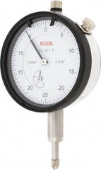 SPI - 1/4" Range, 0-25-0 Dial Reading, 0.0005" Graduation Dial Drop Indicator - 2.2" Dial, 0.05" Range per Revolution, 0.0015" Accuracy, Revolution Counter, Includes NIST Traceability Certification - Americas Industrial Supply