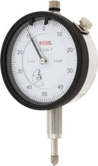 SPI - 1/4" Range, 0-50-0 Dial Reading, 0.001" Graduation Dial Drop Indicator - 2.2" Dial, 0.1" Range per Revolution, 0.002" Accuracy, Revolution Counter - Americas Industrial Supply