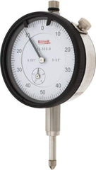 SPI - 1/2" Range, 0-50-0 Dial Reading, 0.001" Graduation Dial Drop Indicator - 2.2" Dial, 0.1" Range per Revolution, 0.002" Accuracy, Revolution Counter, Includes NIST Traceability Certification - Americas Industrial Supply