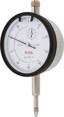 SPI - 10mm Range, 0-100 Dial Reading, 0.01mm Graduation Dial Drop Indicator - 58mm Dial, 1mm Range per Revolution, 0.02mm Accuracy, Revolution Counter, Includes NIST Traceability Certification - Americas Industrial Supply