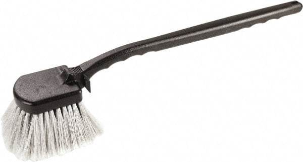 Harper Brush - 2-1/4" Bristle Length, Polypropylene Utility Scrub Brush - 3-1/2" x 3-1/2" Long x 3" Wide Head, 20" OAL, Easy Grip Handle, Black, Polypropylene Block, Flagged - Americas Industrial Supply