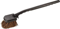 Harper Brush - 2-1/4" Bristle Length, Palmyra Utility Scrub Brush - 3-1/2" x 3-1/2" Long x 3" Wide Head, 20" OAL, Easy Grip Handle, Black, Polypropylene Block - Americas Industrial Supply