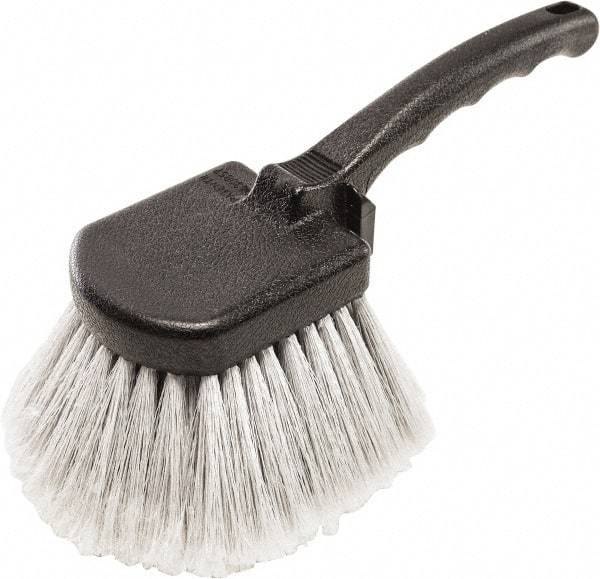 Harper Brush - 2-1/4" Bristle Length, Flagged Plastic Utility Scrub Brush - 3-1/2" x 3-1/2" Long x 3" Wide Head, 10" OAL, Easy Grip Handle, Black, Polypropylene Block, Flagged - Americas Industrial Supply