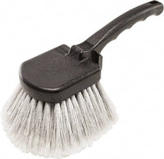 Harper Brush - 2-1/4" Bristle Length, Flagged Plastic Utility Scrub Brush - 3-1/2" x 3-1/2" Long x 3" Wide Head, 10" OAL, Easy Grip Handle, Black, Polypropylene Block, Flagged - Americas Industrial Supply