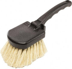 Harper Brush - 2-1/4" Bristle Length, Tampico Utility Scrub Brush - 3-1/2" x 3-1/2" Long x 3" Wide Head, 10" OAL, Easy Grip Handle, Black, Polypropylene Block - Americas Industrial Supply