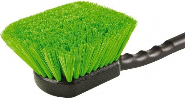 Harper Brush - 2-1/4" Bristle Length, Flagged Plastic Utility Scrub Brush - 3-1/2" x 3-1/2" Long x 3" Wide Head, 10" OAL, Easy Grip Handle, Black, Polypropylene Block, Flagged - Americas Industrial Supply