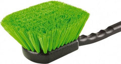Harper Brush - 2-1/4" Bristle Length, Flagged Plastic Utility Scrub Brush - 3-1/2" x 3-1/2" Long x 3" Wide Head, 10" OAL, Easy Grip Handle, Black, Polypropylene Block, Flagged - Americas Industrial Supply