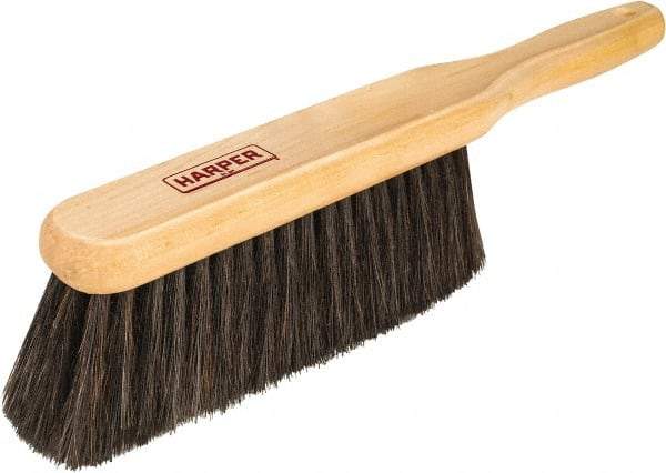 Harper Brush - 14" OAL, Horsehair & Nylon Counter Brush - 2-1/4" Bristle Length, 8" Long x 1-3/4" Wide Head, Straight Wood Handle, Black - Americas Industrial Supply