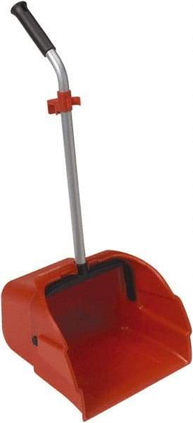 Harper Brush - 14" Wide x 13" Deep x 32" High Handheld Dustpan - Plastic Body, 25" Aluminum Handle, Red - Americas Industrial Supply