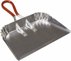 Harper Brush - 17" Wide x 10" Deep x 4" High Handheld Dustpan - Aluminum Body, 9" Aluminum Handle, Silver - Americas Industrial Supply