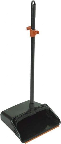 Harper Brush - 12" Wide x 12" Deep x 36" High Upright Dustpan - Plastic Body, 28" Aluminum Handle, Black - Americas Industrial Supply