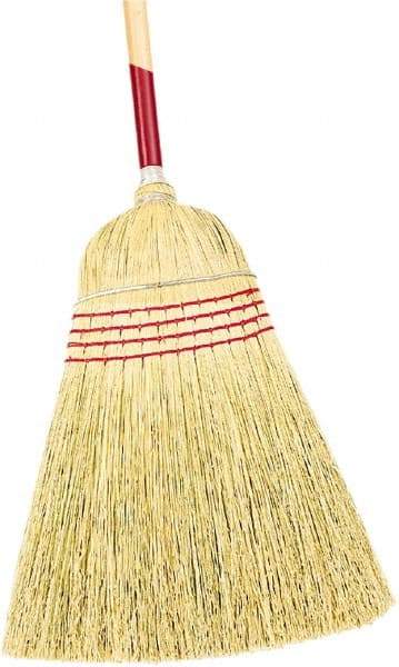 Harper Brush - 58" OAL Corn Bristle Broom - 40" Long Wood Handle, 18" Bristle Length, 18" Wide - Americas Industrial Supply