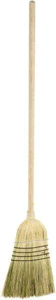 Harper Brush - 55" OAL Corn Blend Bristle Broom - 39" Long Wood Handle, 16" Bristle Length, 12" Wide - Americas Industrial Supply