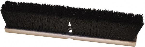 Harper Brush - 18" Medium Duty Synthetic Push Broom - 3" Bristle Length, Wood Block, Threaded Handle Connection, Handle Sold Separately - Americas Industrial Supply